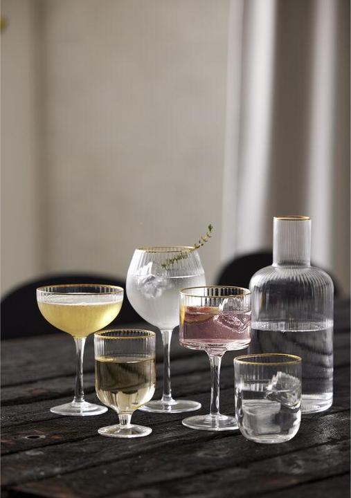 Image du produit Lyngby 30 cl - Verre - Transparent/guldkant (30 cl, 4 Verres, Set de verres à vin)