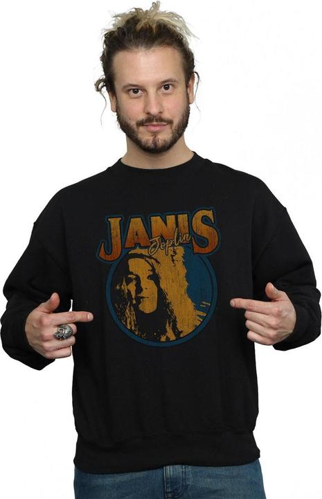 Actual product image Janis Joplin Mens Distressed Circle Sweatshirt (XXL)