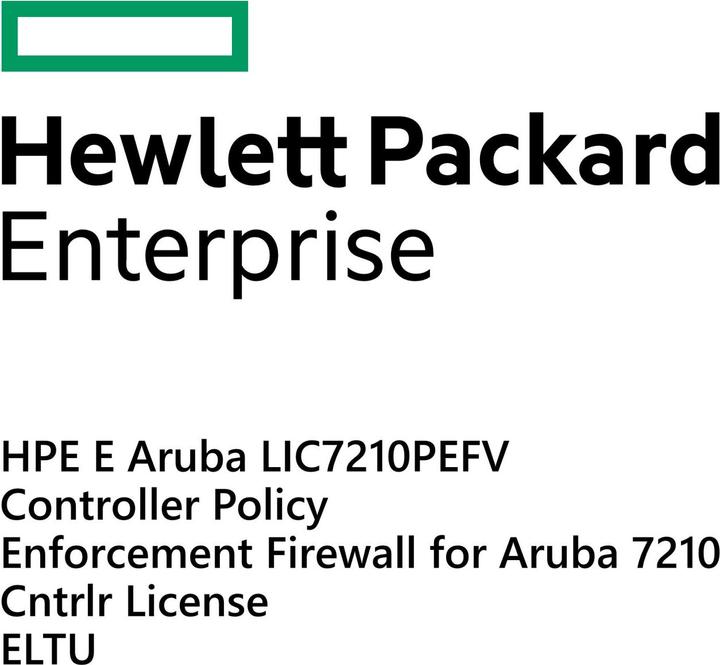 Actual product image HPE E Aruba LIC-7210-PEFV Controller Policy Enforcement Firewall for Aruba 7210 Cntrlr License E-LTU (1 Devices)