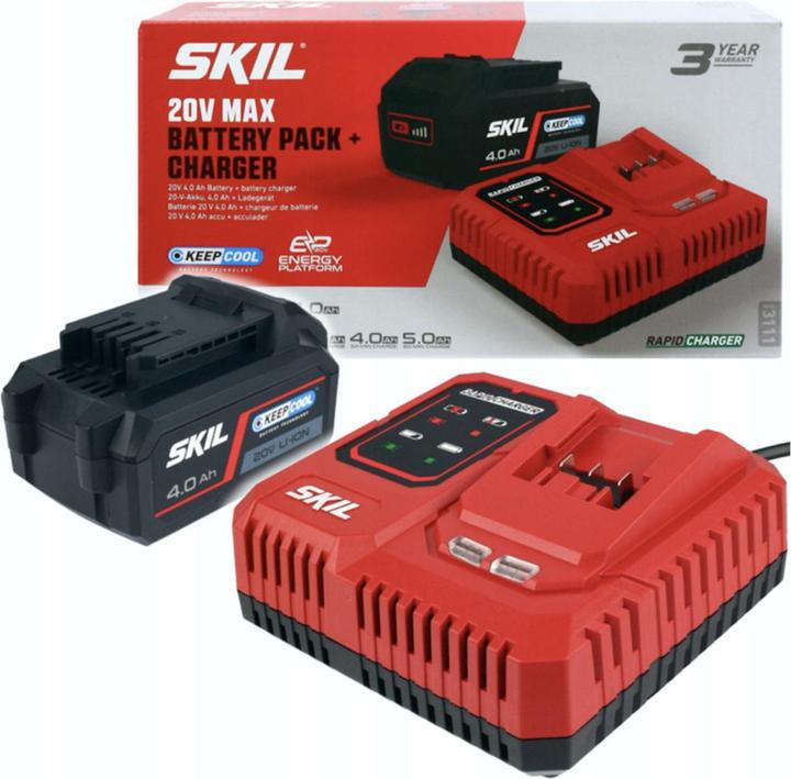 Actual product image Skil 20V SET 1 x rechargeable battery 3104 AA 4.0Ah + charger 3123 AA 6.0A (20 V)