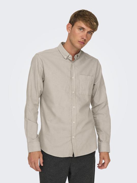 Image du produit Only & Sons Slim Fit Button-Down Col Chemise Oxford (L)