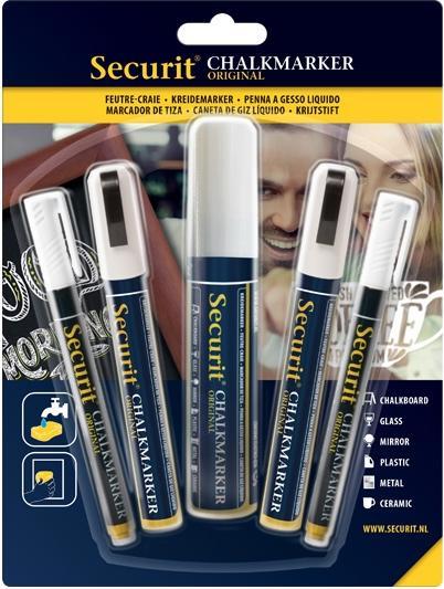 Securit Flüssigkreidemarker (Mehrfarbig, 15 mm, 5 x)