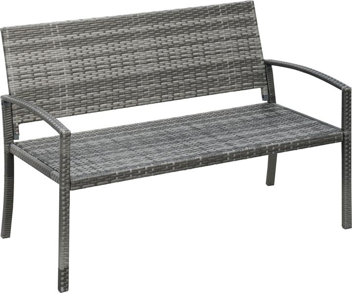 Produktbild Outsunny Gartenbank Rattanoptik mit Stahlrahmen