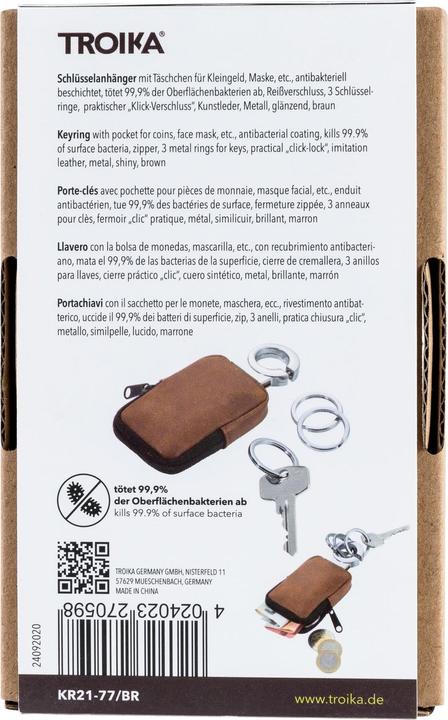 Produktbild Troika Schlüsselanhänger Clean Click 55 x 20 x 125 mm, Braun
