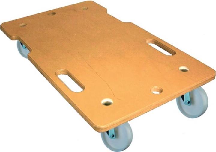 Produktbild BS Rollen Transportroller Rad-Ø 75 mm 150 kg L600 mm B350 mm Kunststoff Holz mit Griffmulde (150 kg)
