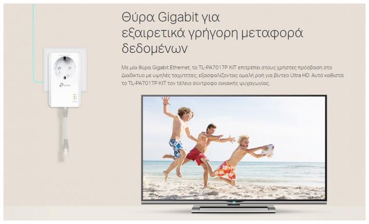 Productafbeelding TP-Link Powerline TL-PA7017P Kit AV1000 1-poorts (1000 Mbit/s)