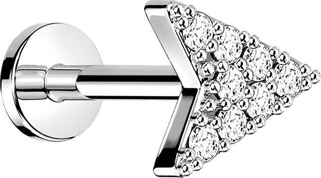 Produktbild Star Piercing Micro Labret Innengewinde silber Pfeil mit Kristall (Chirurgenstahl 316L, Messing)