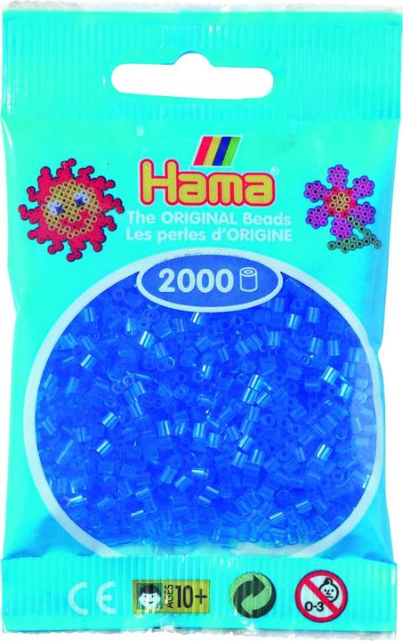 Actual product image Hama mini perler 2000stk transp. blå