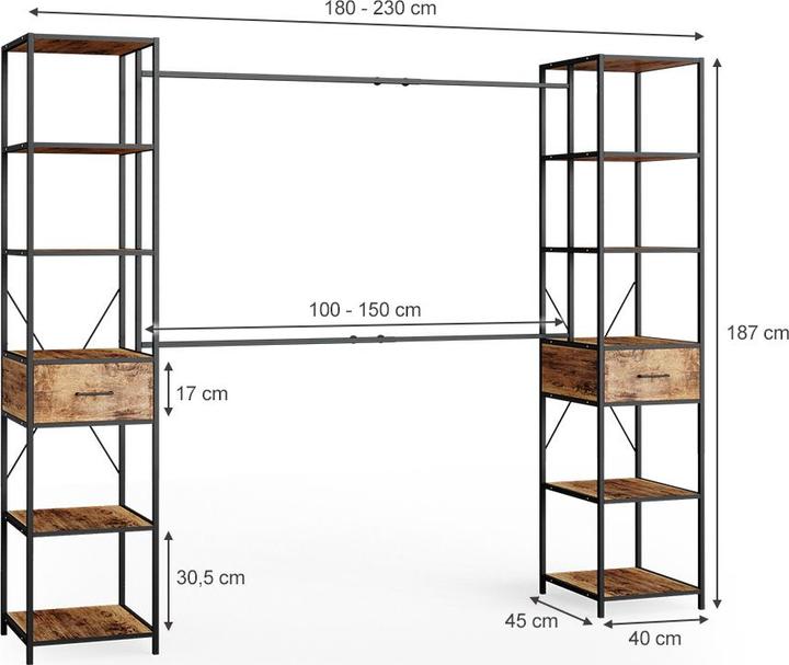 Produktbild Vicco Fyrk (180 x 45 x 187 cm)