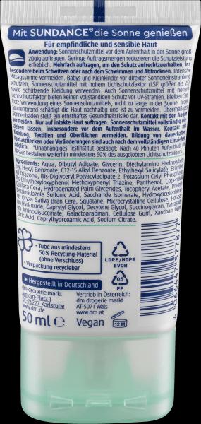 Produktbild dm Sundance Sonnenfluid sensitiv (Sonnencreme, SPF 50+, 50 ml)