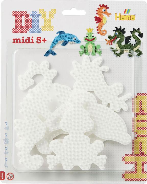 Produktbild Hama Perlen Stiftplatten Delfin - Seepferd - Frosch - Drache