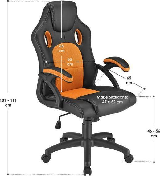 Image du produit Juskys Chaise de bureau Racing Montreal
