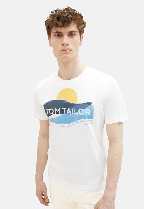 Actual product image Tom Tailor T-Shirt Kurzarmshirt gepunktet mit Brusttasche (M)