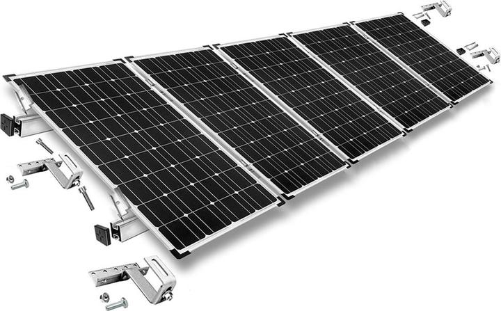 Produktbild Offgridtec Befestigungskit mit Dachhaken 3-fach verstellbar (für Dachziegel) für Schrägdachmontage 5 Solarp (Solaranlage Montagematerial)