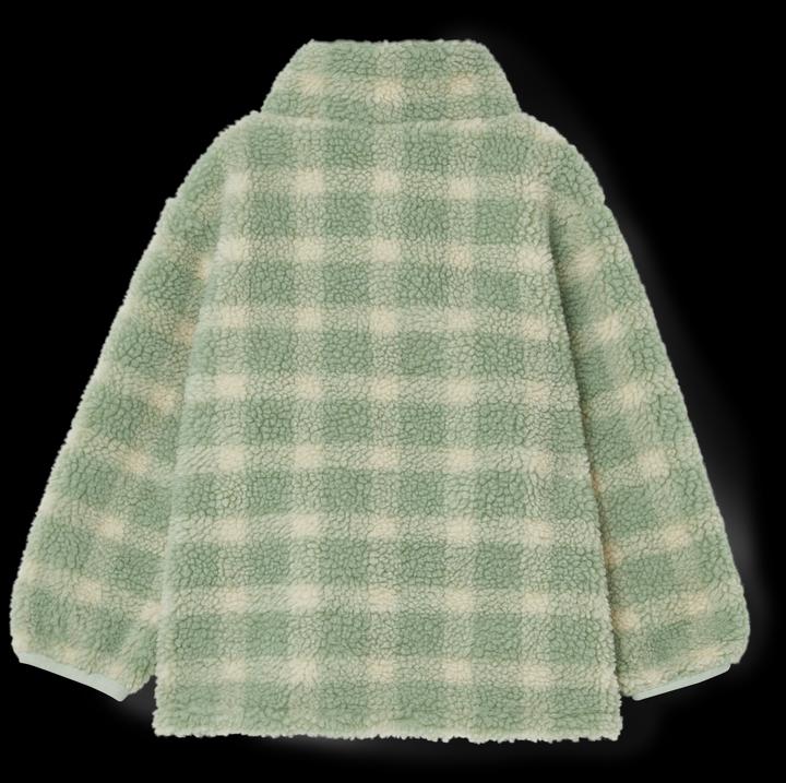 Actual product image Garbo & Friends Pile teddy jacket sage check (86)