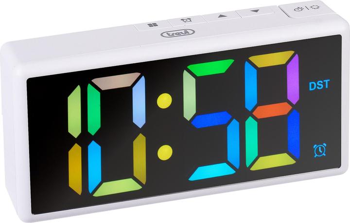 Actual product image Trevi EC 886 Digital Alarm Clock Large Colour Display White
