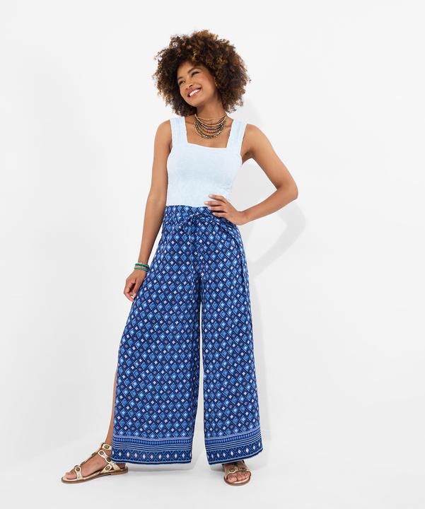 Actual product image Joe Browns Lightweight Geo Border Print Tie Waist Trousers (36)