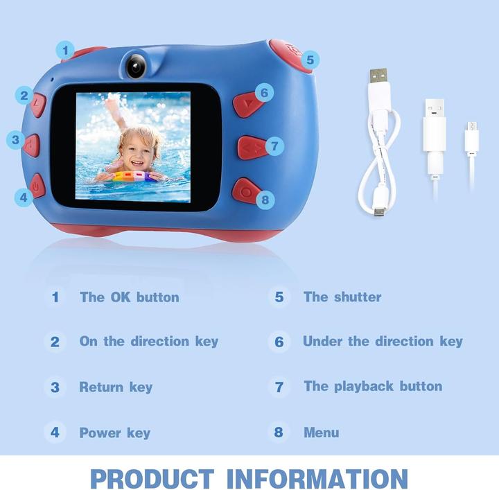 Produktbild Supbro Kinder-Digitalkamera mit Selfie-Funktion (inkl. 32GB Karte)