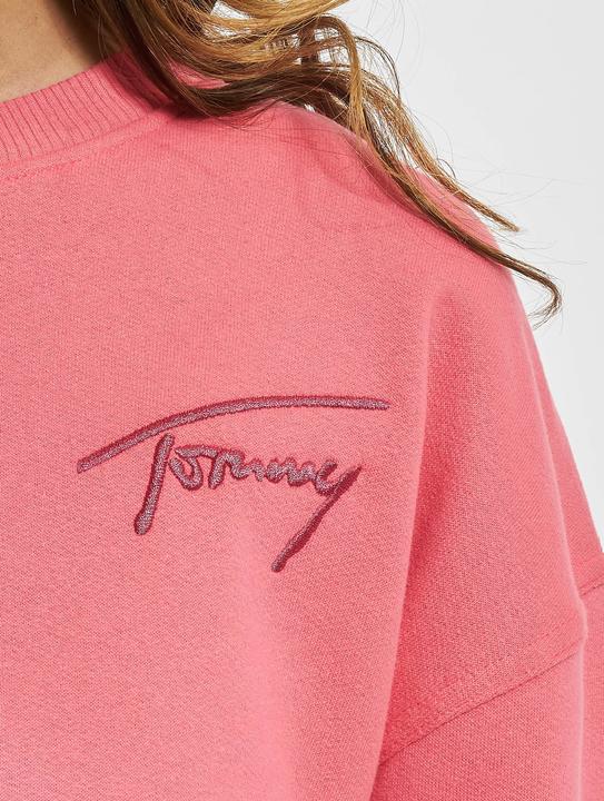 Immagine prodotto Tommy Hilfiger Tommy Jeans Felpa a maniche lunghe con logo ricamato a girocollo Rosa Taglia S (S)