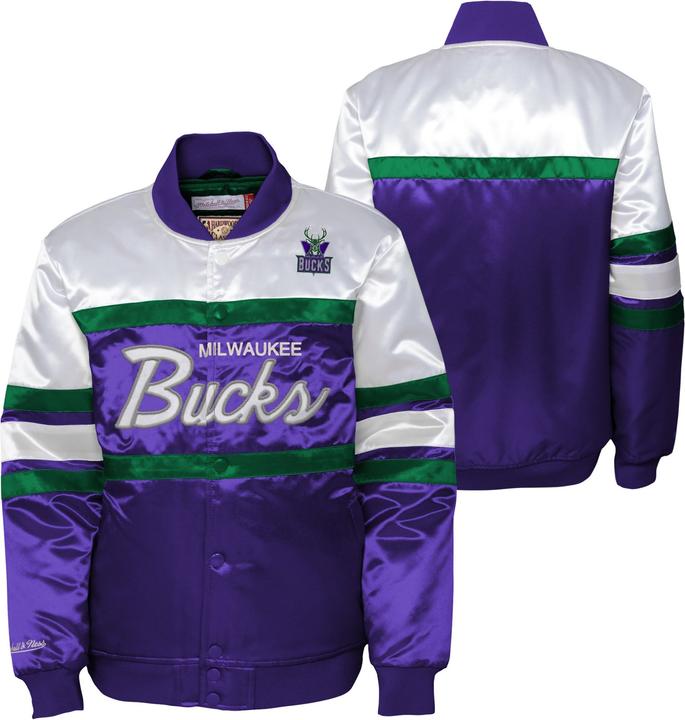 Image du produit Mitchell & Ness Enfants Heavyweight Satin Veste - Milwaukee Bucks (18)