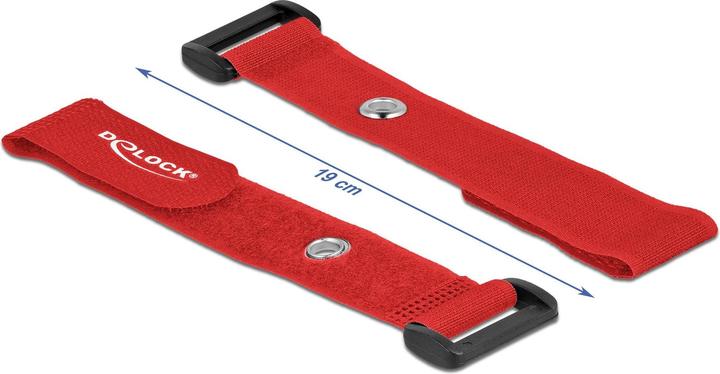 Immagine prodotto Delock Fascetta in velcro con anello e occhiello di fissaggio L 190 x L 25 mm rosso 5 pezzi (Fascette in velcro, 190 mm, 5 pz.)