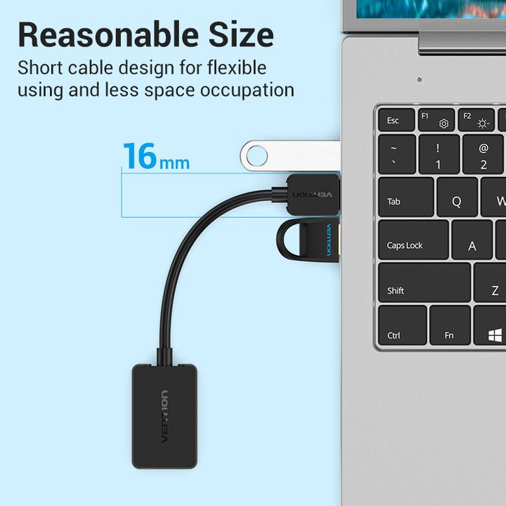 Image du produit Vention Carte son externe USB 2.0 CDYB0 2 ports 0.15m (USB)