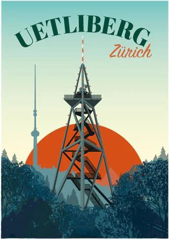 Immagine prodotto S.wert Design Postkarte Zürich Uetliberg