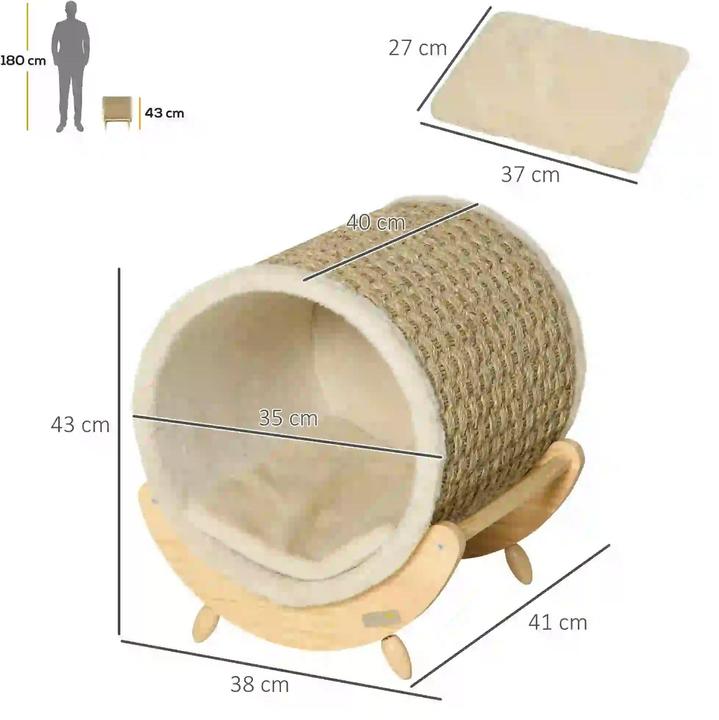 Image du produit PawHut Maison pour chat avec coussin (Chat)