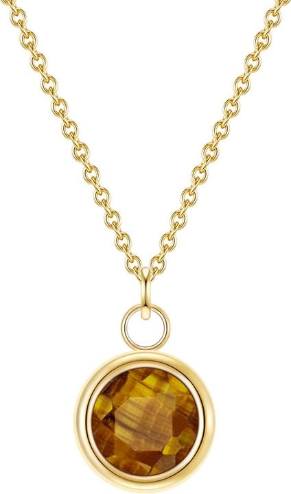 Image du produit Glanzstücke München Femme Argent Sterling Oeil de Tigre Or Jaune 40,0 cm chaîne de base + 5,0 cm extension - 28705 (Argent Sterling, 40 - 45 cm)