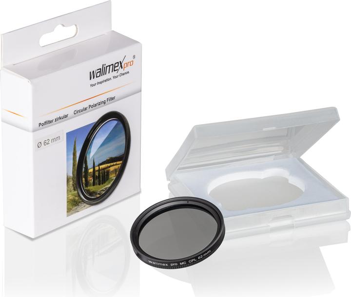 Produktbild Walimex pro pro Polfilter Zirkular vergütet 62 mm (62 mm, Polarisationsfilter, 62 mm)