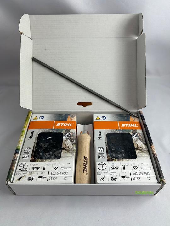 Image du produit Stihl Hexa KIT 4, 2x chaîne de tronçonneuse 3/8" 1,6mm RAPID HEXA 72 TG + lime - 31320074702 (Chaîne de sciage)
