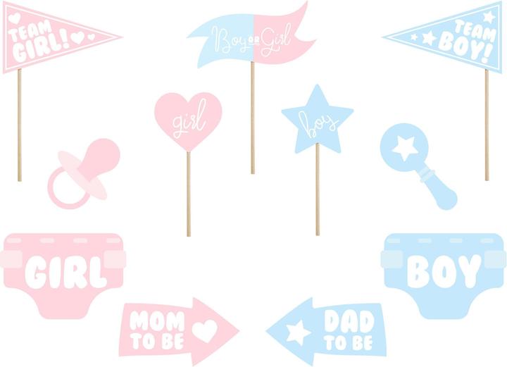 Actual product image Partydeco Party accessory gender reveal party 11-piece, blue/pink