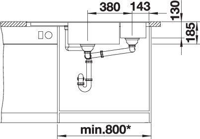 Image du produit Blanco Delta II-F (Evier encastré, 104.20 cm, 56 cm)