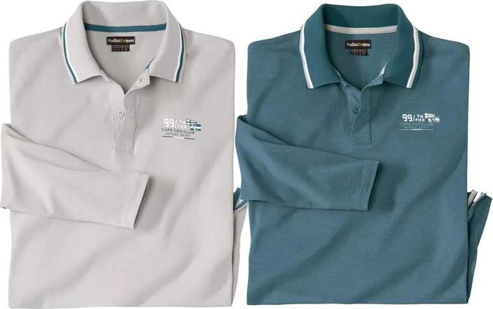 Immagine prodotto Atlas For Men Maglietta Polo Casual Manica Lunga Uomo Misura Confezione 2 (5XL)