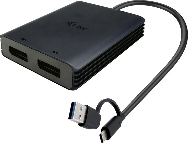 Image du produit i-tec Adaptateur vidéo USB-A/USB-C Dual 4K DP Adaptateur d'affichage 2x 4K DP avec puce DisplayLink 6950 (DP, 27 cm)