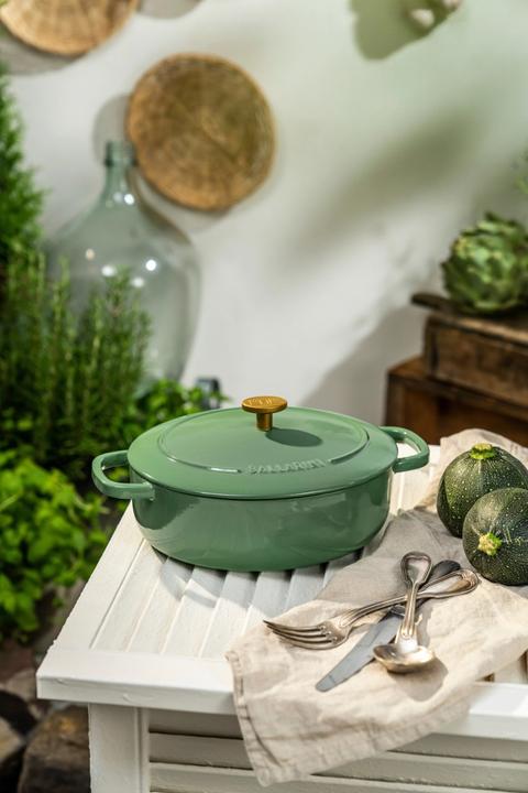 Produktbild Ballarini Bellamonte Cocotte 23 cm, oval, Grün (23 cm, Bräter + Schmortopf, Gusseisen)