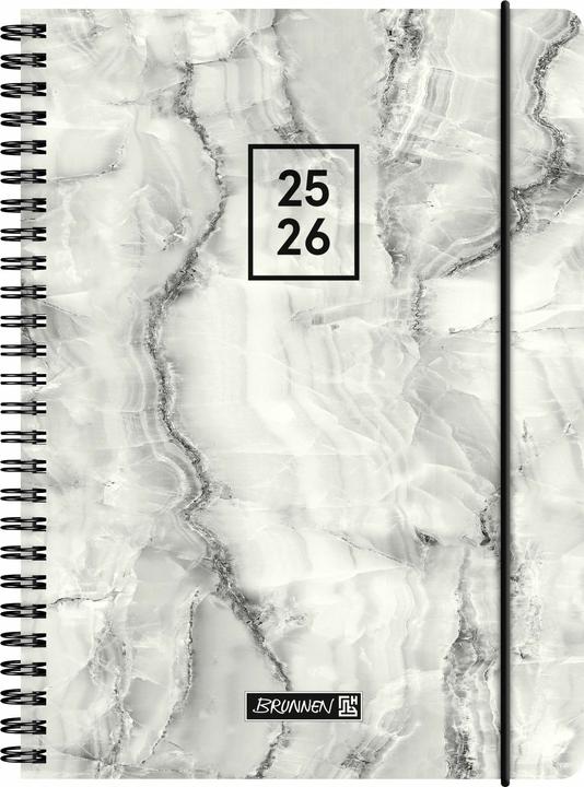 Immagine prodotto Calendario BRUNNEN Schlerk (2025/2026) 'Marmo Grigio', 2 pagine = 1 settimana, A5, 208 pagine, (A5, Tedesco)