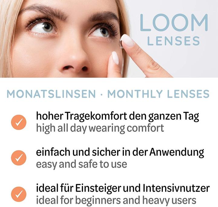 Produktbild LOOM Lenses LOOM Monatslinsen - 3 Stück - weich | BC 8.6 | DIA 14.2 (3 Stück, Monatslinse)