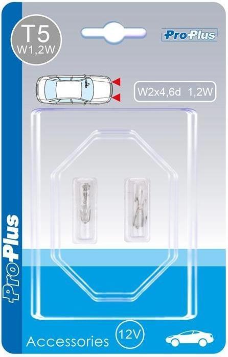 Immagine prodotto ProPlus Lampada auto 12V 1.2W T5 W2x4.6d 2 pezzi in blister