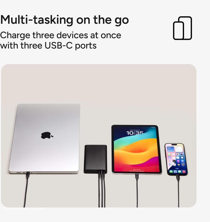 Actual product image mophie Powerstation Pro Schnellladegerät Powerbank 20.000mAh Schwarz (20000 mAh, 45 W)