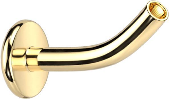 Star Piercing Micro Labret-Stab Banane vergoldet mit 0.8 mm Innengewinde (Titan G23, ohne Messing)