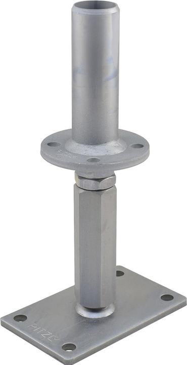 Pitzl Pfostenträger D42,4x130mm Höhen verstellbar 170-285mm mit Gewinde | UP=160x100mm (1 Stk.)