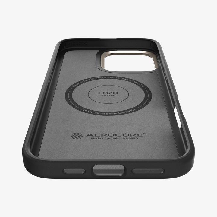 Produktbild Spigen Enzo Aramid Mag Magsafe Hülle für iPhone 16 Pro Max 6,9" schwarz/natur (Apple iPhone 16 Pro Max)