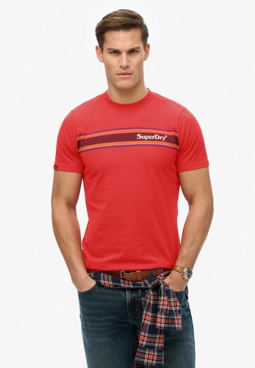 Image du produit Superdry T-shirt décontracté à rayures et logo Venue (S)