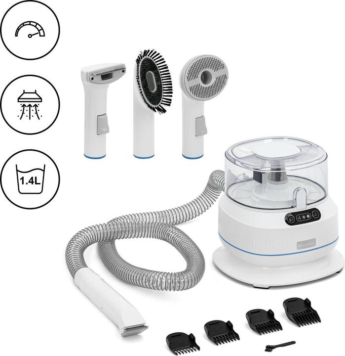 Actual product image Wiesenfield Dog Clippers with Pet Hair Vacuum - cordless clipper - 5 attachments 350 W (Dog, 1400 ml)