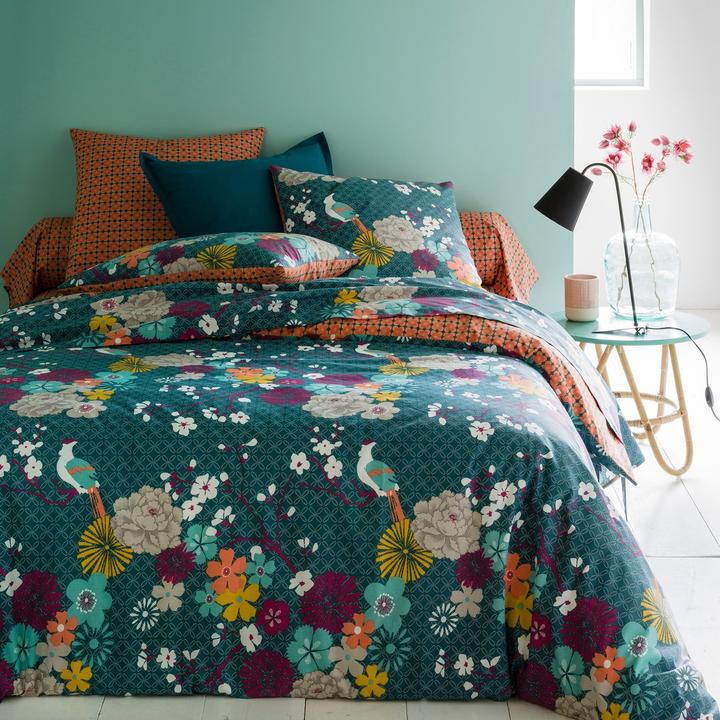 Produktbild La Redoute Interieurs Miss China Bleu Canard (Oberleintuch, 240 x 290 cm)