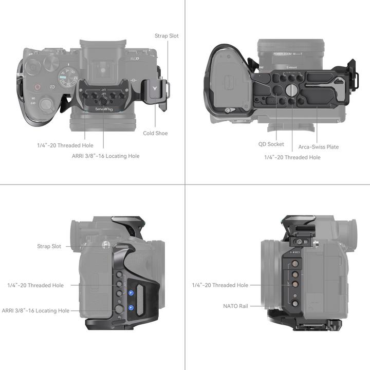 Actual product image SmallRig Rhinoceros Cage Kit for Sony Alpha 7R V / Alpha 7 IV / Alpha 7S III (Cage)