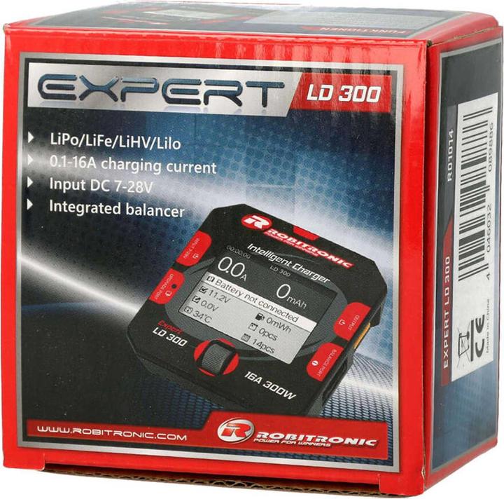 Productafbeelding Robitronic Lader DC Expert LD 300 LiPo 1-6s 16A 300W