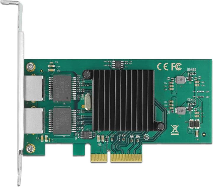 Actual product image Delock PCI Express x4 card 2 x RJ45 Gigabit LAN i82576 (Ethernet, RJ45)