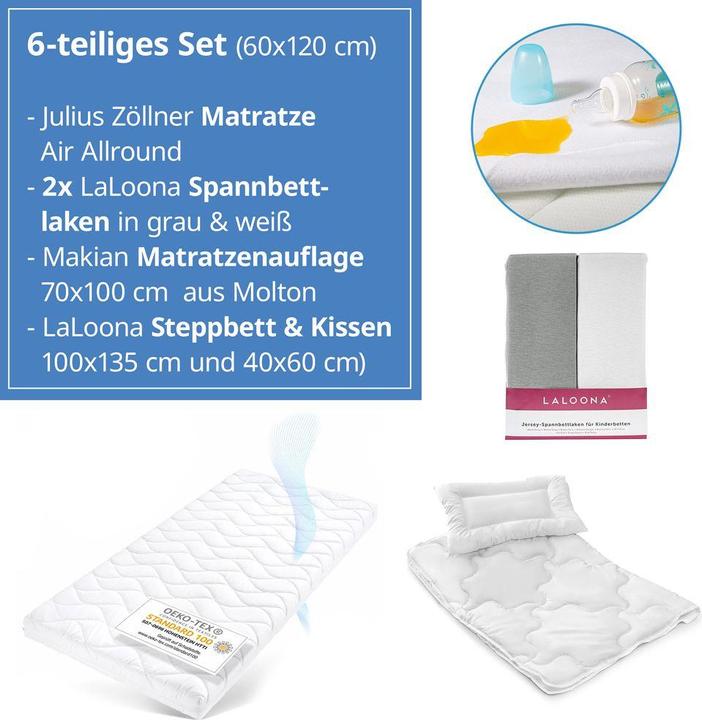 Produktbild Julius Zöllner 6-tlg. Matratzen-Set für Kinderbett 60x120cm - Babymatratze Babymatratzen & Kindermatratzen (60 x 120 cm)
